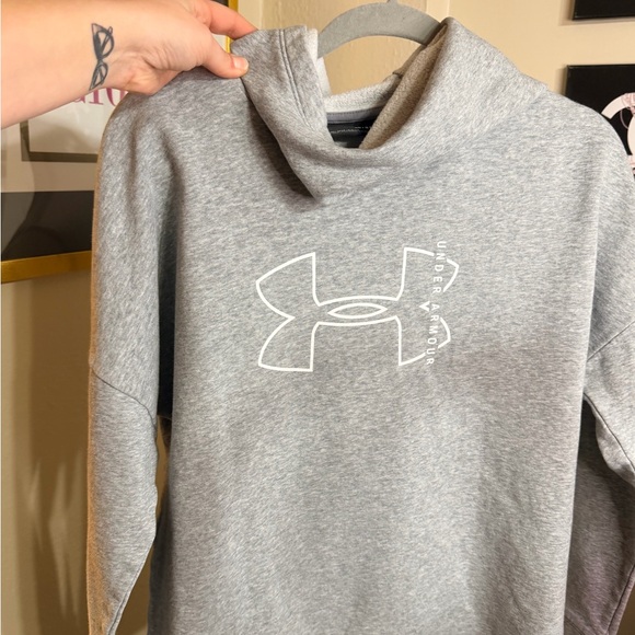 Under Armour Tops - Under Armour Light Gray Fleece‎ Hoodie